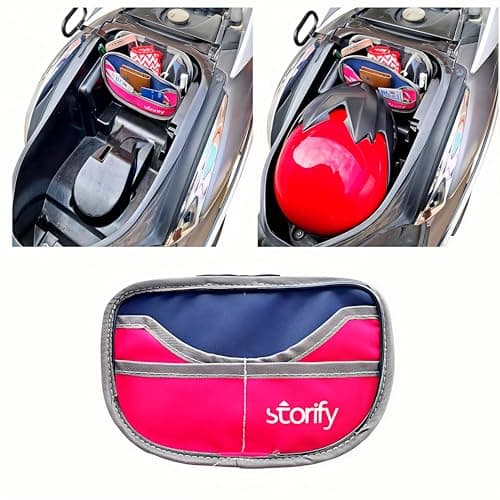 Storify™️ Pouch for Scooter Scooty Two-Wheeler Under-Seat Storage | Removable and Collapsible Organizer Bag for Documents, License, Mobile Phone, Keys, Pen, Specs Glass, and More (8×5 inch)