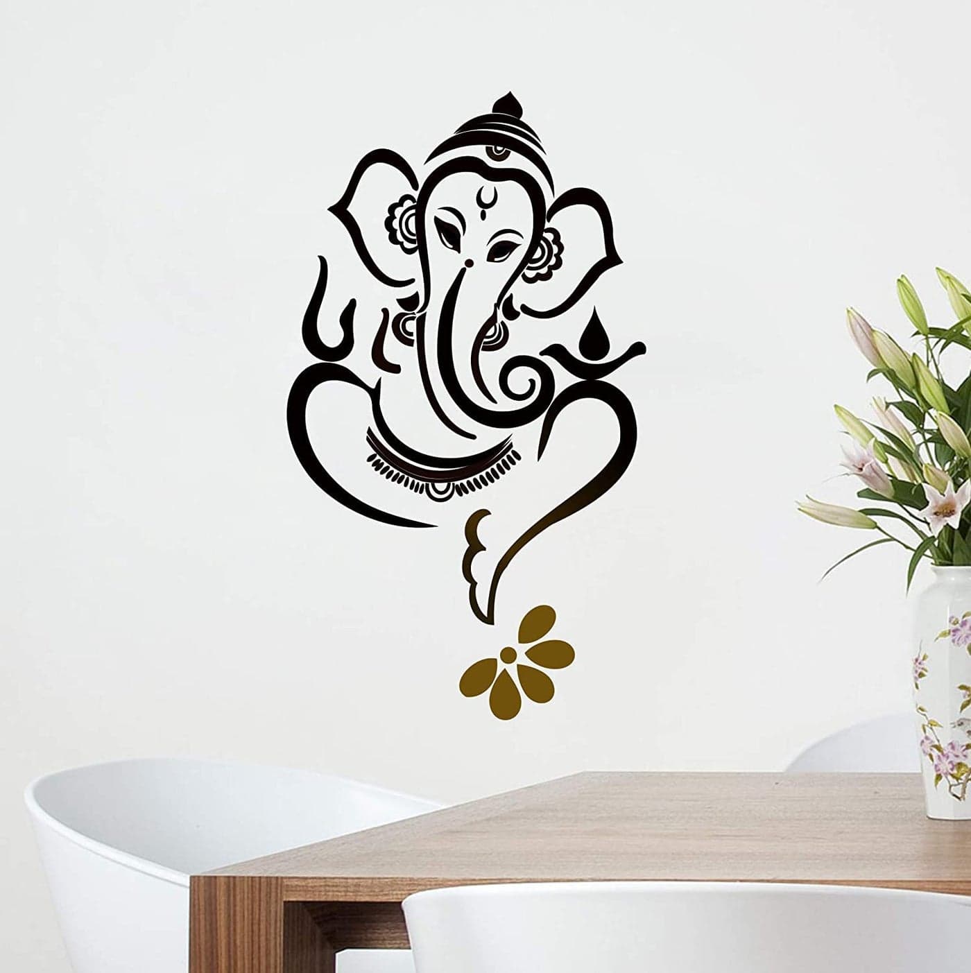 Akki Wold Lord Ganesh Ji Wall Sticker for Poja Room, Kids Room, Office Room, (Multicolor,Size - 50 cm X 35 cm)