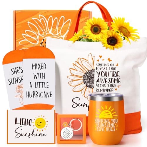 Sunflower Gifts for Women Sending Sunshine Inspirational Gifts Birthday Gift for Women Get Well Soon Gift Basket Thinking of You Care Package for Girls Mom Best Friend Bestie Sister Wife Girlfriend