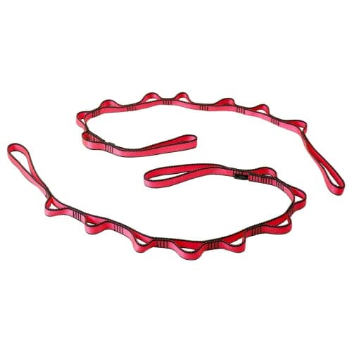 DASKING 23KN (5070 lbs) Heavy Duty Climbing Straps - 2 Pack Adjustable Daisy Chain Webbing for Aerial Yoga, Hammock, Fitness & Rigging - CE/EN566 Certified, Red