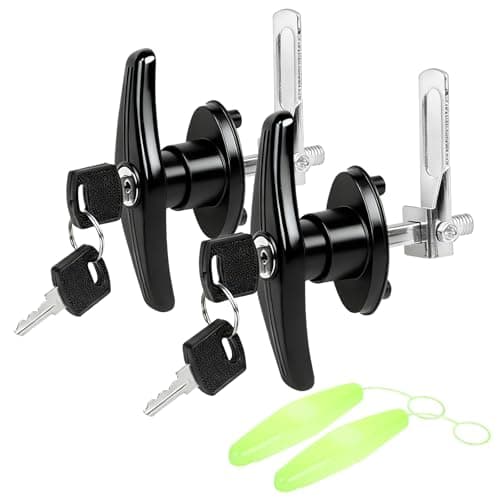 Leer Truck Cap Lock T Handle Latch Replacement Night Glow THandle Lock Kit for Truck ToppersCamper Shells Garage Doors RV Accessories ToolFree Installation Weatherproof Zinc Alloy Design