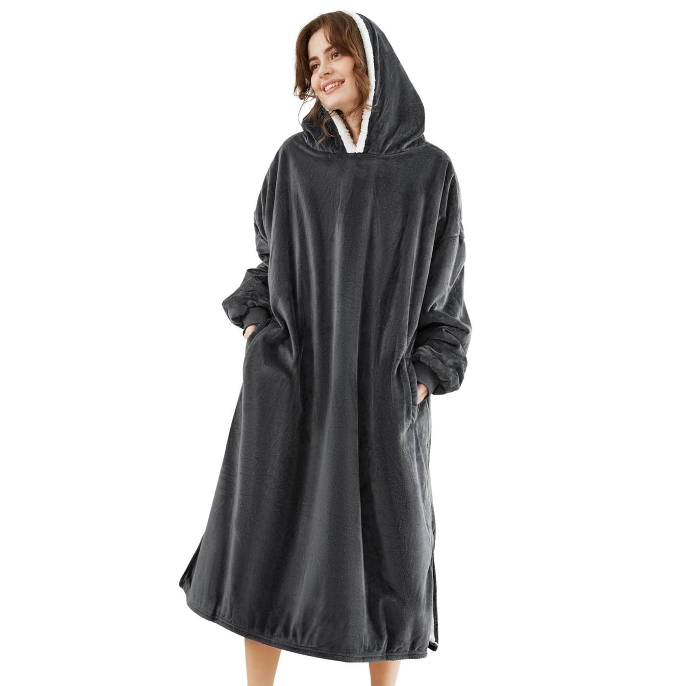 LetsFunny Blanket HoodieOversized Wearable Sherpa Fleece Blanket SweatshirtSuper Soft Warm Cozy with Giant PocketGifts for Women Men Adults Teenagers Kids One Size Fits All