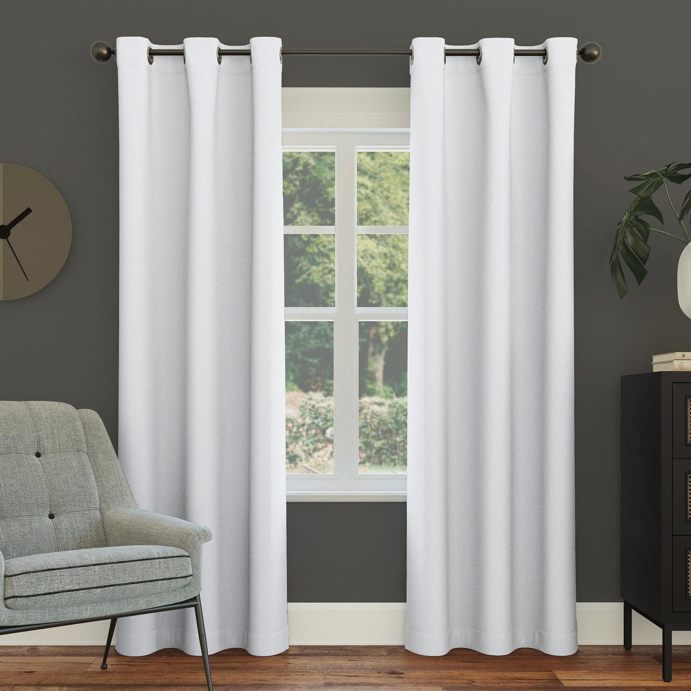 Sun Zero Easton Energy Saving Blackout Grommet Curtain Panel 40 x 108 Oyster White