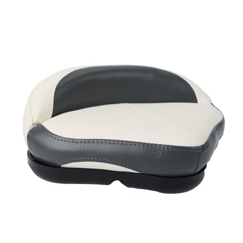 Pro Casting Deck Seat,Boat Casting-Seat for Fishing Jon Bass Boat Seat Butt Chair,Marine Grade Vinyl Exterior Universal Casting Deck Seat Front Bow Fishing Chair,White&Grey-1Pack,15”W x 11”D x 6”H