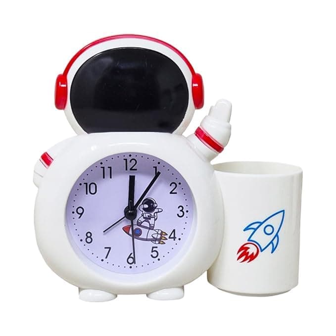 PARTEET Astronaut Alarm Clock with Pen Holder for Kids, Bedroom Astronaut Alarm Clock, Birthday Party Return Gifts for Kids(Black)