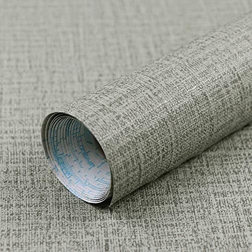 SD ENTERPRISES Textured Self Adhesive Waterproof Wallpaper Furniture Film Contact Paper for Table top,Furniture, Almirah Doors and Other DIY, Renovation Project (50 Sq.Ft Grey Fabric)