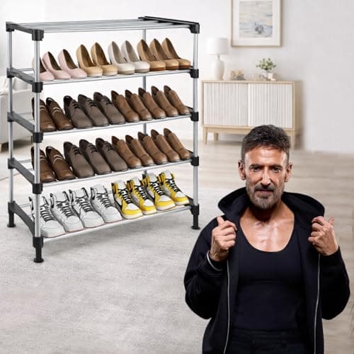 ADA Handicraft Premium 5 Tier Cady Shoe Rack for Home | Heavy Duty Sturdy Metal Chappal Stand- Organize Your Shoes, Footwear, Slipper and Keep Your Closet Tidy - Space Saving Design