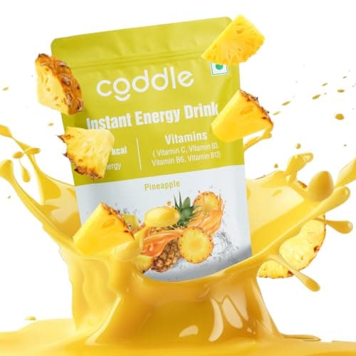 Coddle Pineapple Instant Glucose Energy Drink Powder (900g, Refill Pack of 1) | With Vitamin C, B3, B6 & B12 | Instant Energy & Hydration | Immunity Booster for Kids & Adults | Refreshing Pineapple Flavour