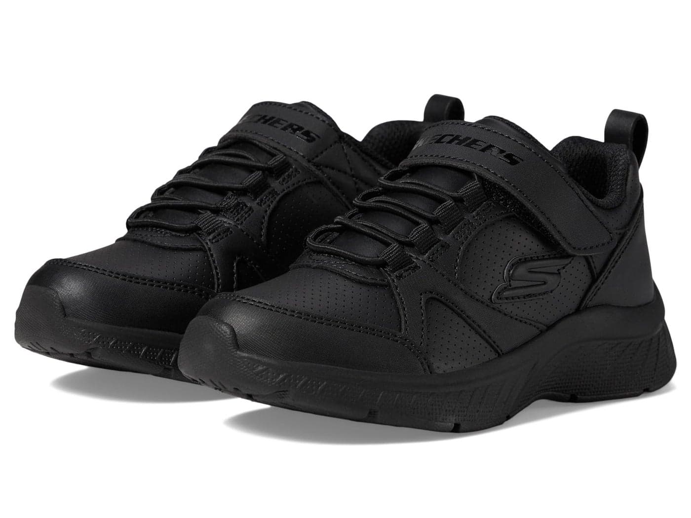 Skechers Girls MICROSPEC Plus Sneaker, Black/Black, 3.5 Big Kid