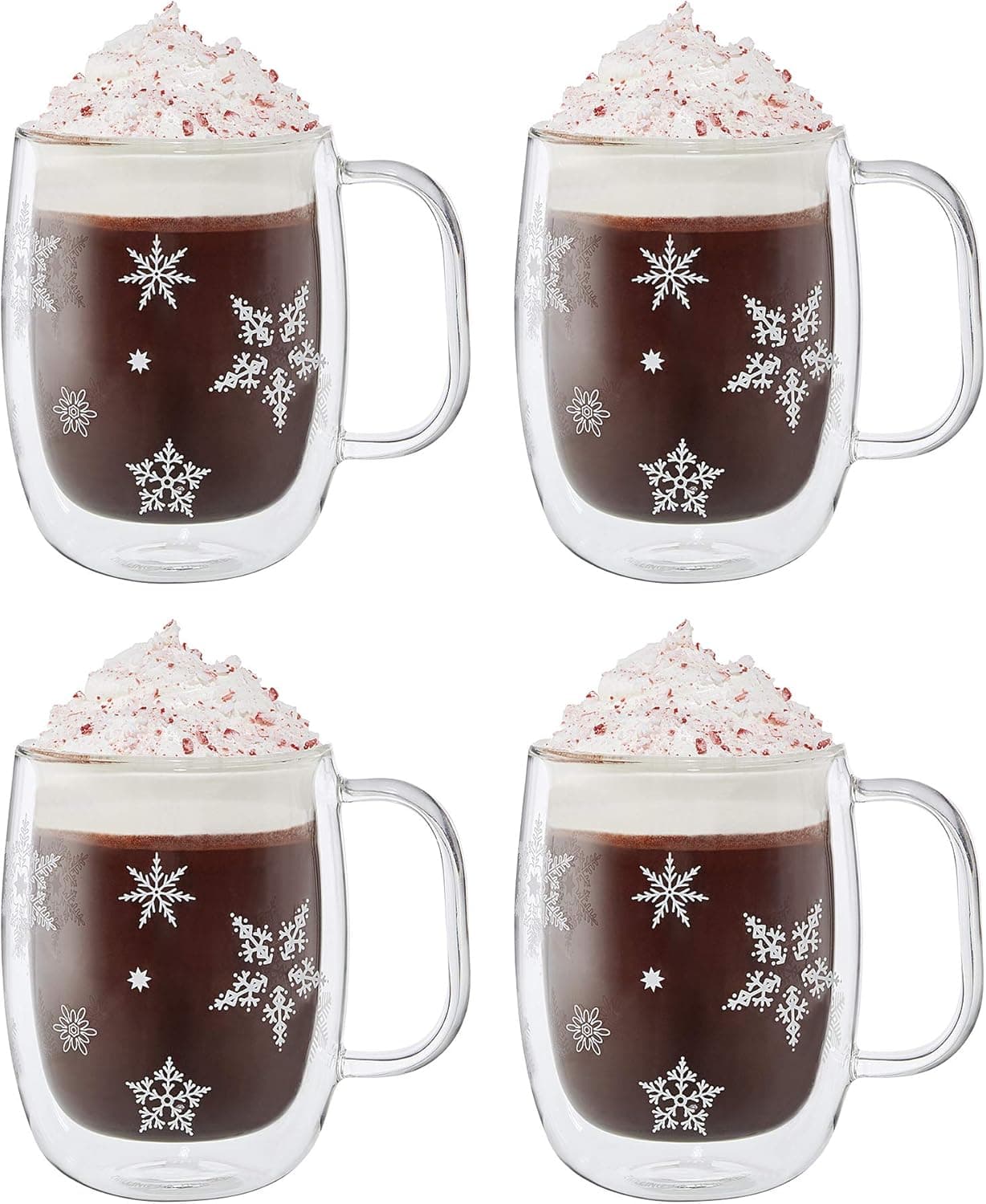 ZWILLING Sorrento Plus 4pc 12oz Double Wall Glass Coffee Mug Set