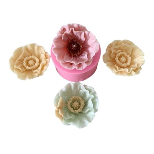3D Flower Silicone Candle Molds LotusRoseIrisCamellia Flower Soap Plaster Resin Casting Mold Fondant Chocolate Cake Baking Tools Corn Poppy
