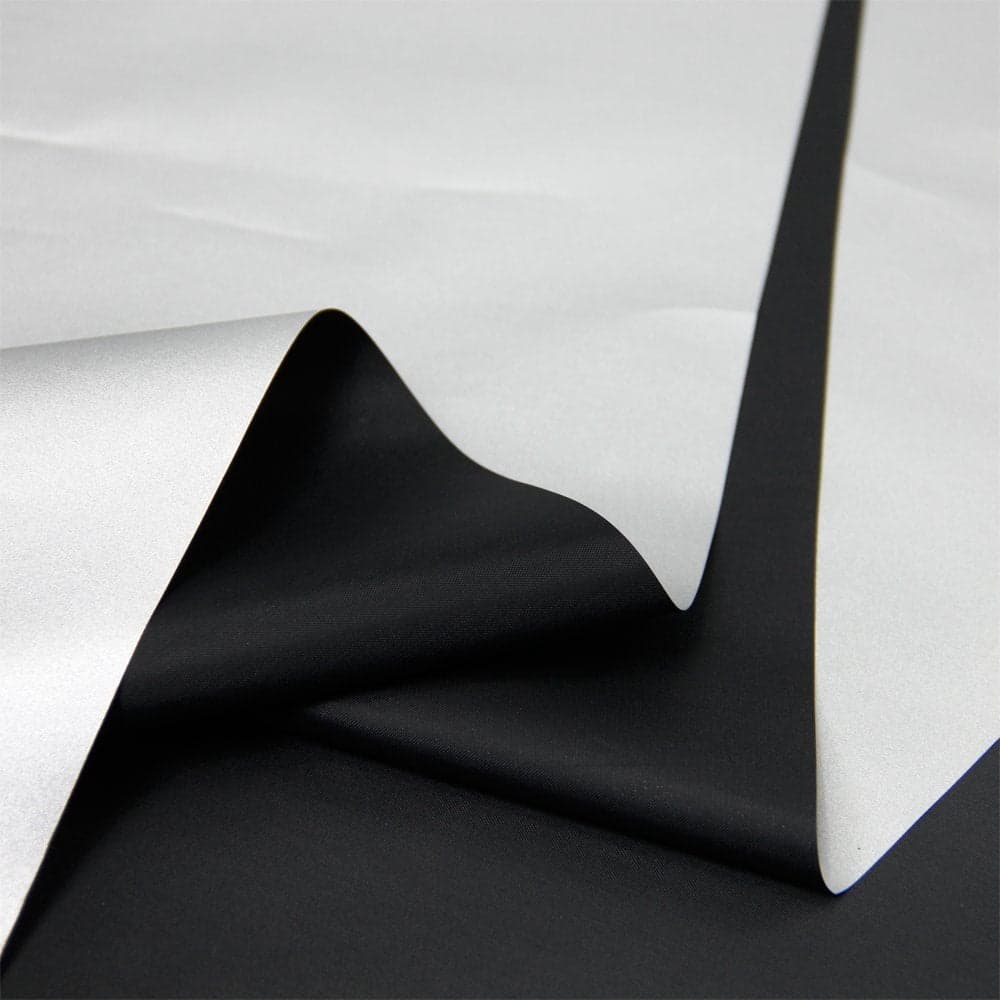 Blackout Drapery Shade Fabric Black and Silver 100 Percent Shading Light Waterproof Sunshade Cloth Light Weight 6Yards