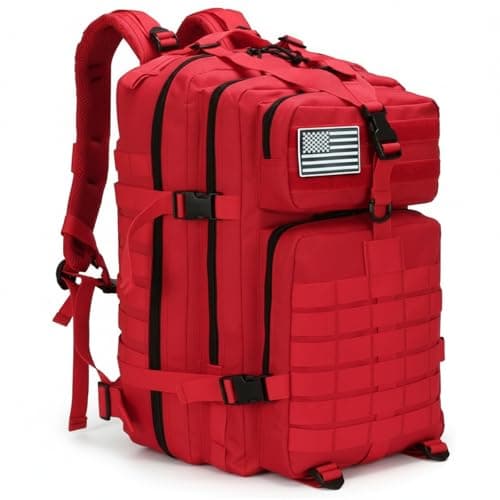SEYATULLH 45L Military Tactical Backpack for Men Women Bug Out Bag Assault pack Molle Daypack Hiking Trekking Rucksack45L red