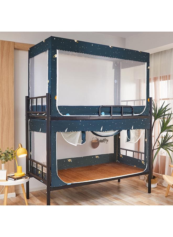 Top And Bottom Bunk Of College Student Dormitory Single Iron Frame Bed Mosquito-proof And Dust-proof Top 90cm Bracket Seat Bed Zipper Bedroom Mosquito Net