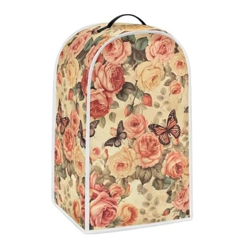 Oamsistay Rose Butterfly Blender Covers Kitchen Appliance Cover Blender Appliance Cover Stand Mixer Appliance Cover Waterproof Easy Clean Kitchen Appliance Cover for Stain