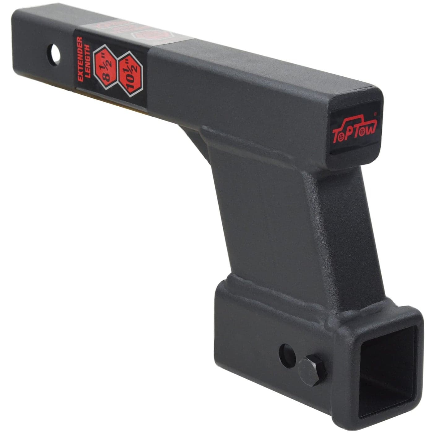 TOPTOW Trailer Receiver Hitch Extender Adapter 6 DropRiser 85 and 105 Extension Length 2 Shank 7500lbs Towing Capacity Matte Black