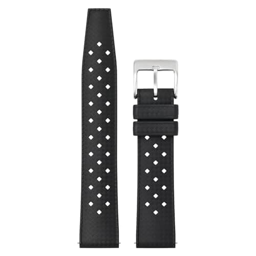 TACTICAL FROG FKM Rubber Watch Strap Fast-Release Tropical Fluororubber 20mm Rubber Watch Band, Soft Breathable Universal Replacement for Men Women Stainless Steel Buckle