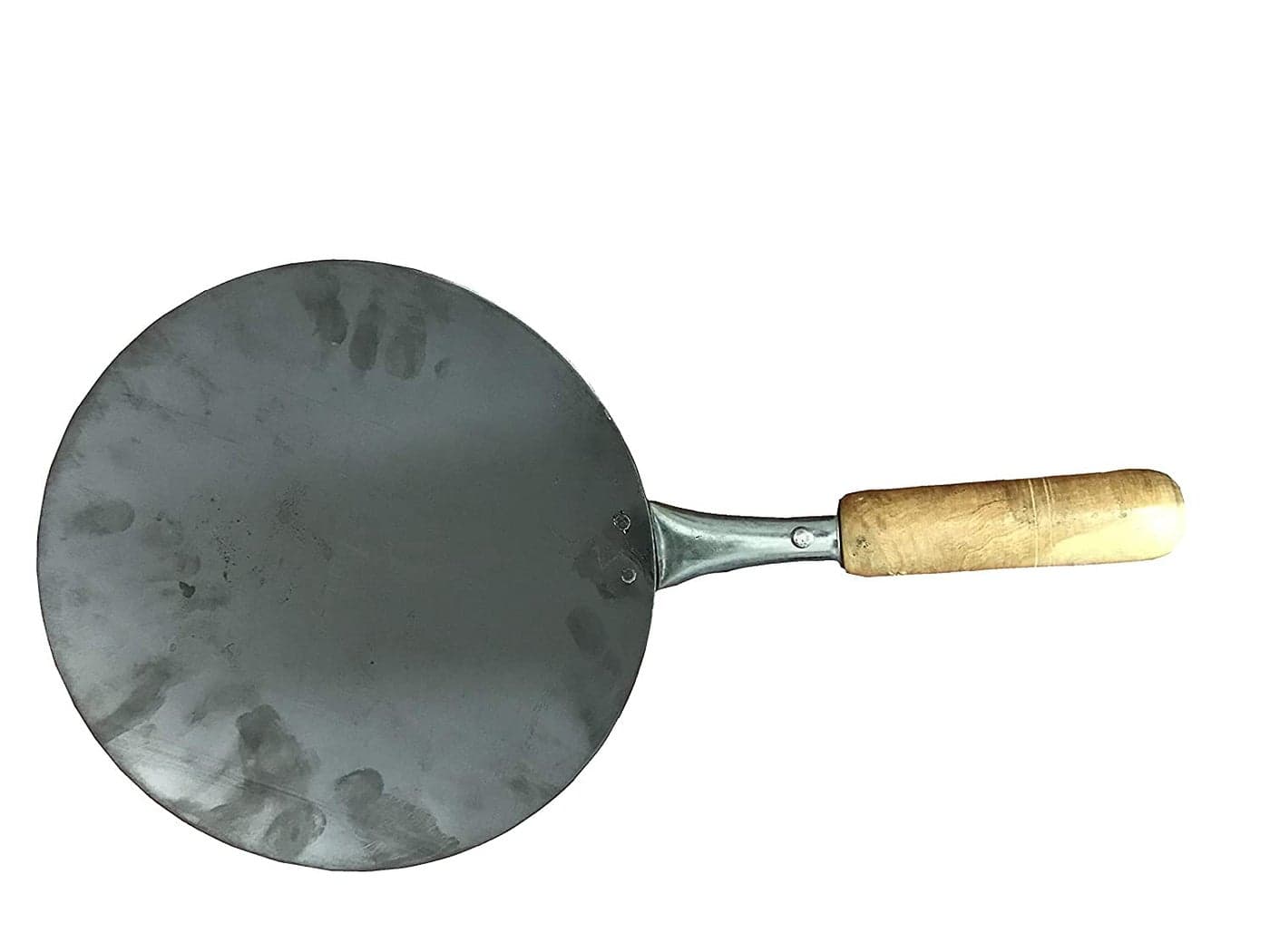 SAIFPRO 10 Inches Wooden Handle Iron Tawa