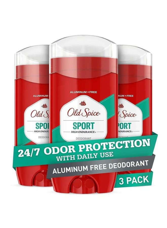 Aluminum Free Deodorant for Men, High Endurance Sport, 3 Oz Each, Pack Of 3