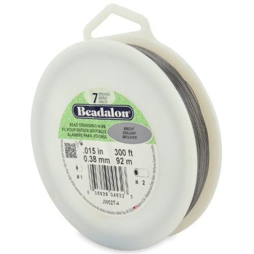 Beadalon 7 Strand Stainless Steel Bead Stringing Wire 0015 in 038 mm Bright 300 ft 91 m