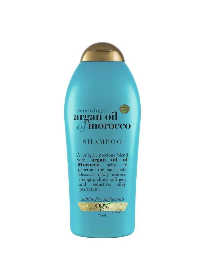 Renewing + Argan Oil of Morocco Hydrating Hair Shampoo, Cold-Pressed Argan Oil to Help Moisturize, Soften & Strengthen Hair, Paraben-Free with Sulfate-Free Surfactants, 25.4 fl oz