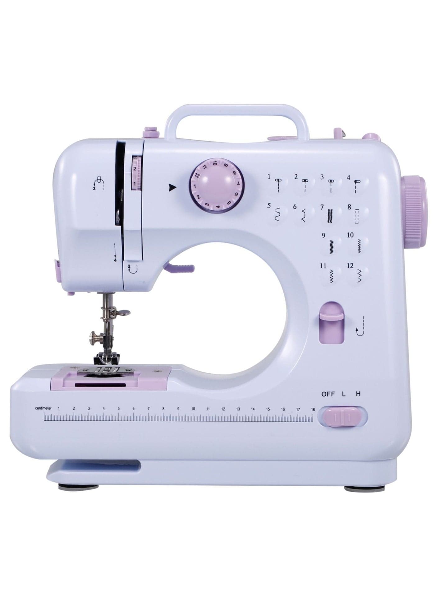 Portable Multi-Function Sewing Machine, 12 Stitches Double Speed Control Heavy Electric Handheld Embroidery Overlock Quick Household Sewing