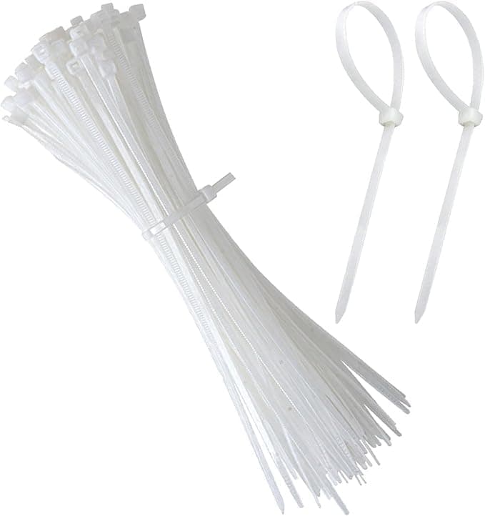 Hi-Plasst 12 Inch Cable Ties, 100 Pieces - 300mm x 4.8mm Zip Ties - Self-Locking Nylon Wire Fastener - Heavy-Duty & Heat Resistant Tie with Teeth Grip for Home, Office, Industrial & Outdoor Use