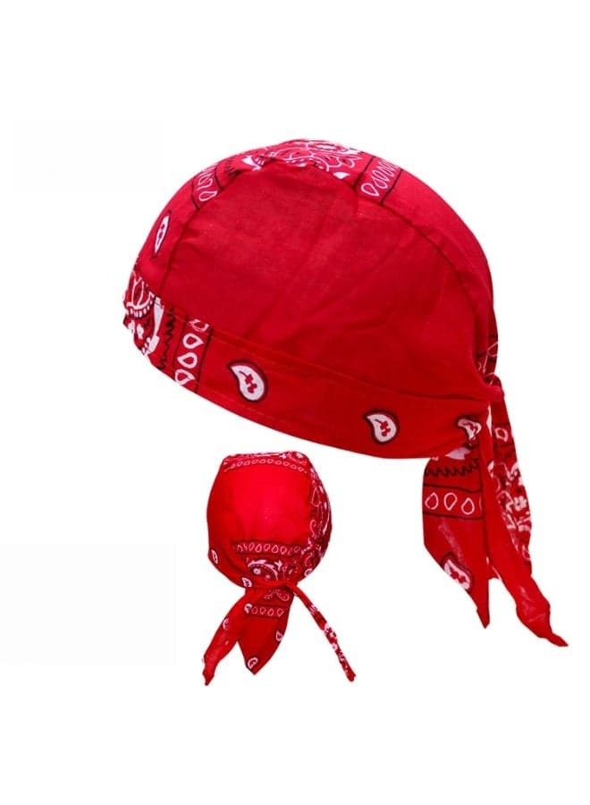 Red Paisley Bandana Beanie Stylish and Versatile Headwear for Fashion-Forward Looks and Sun Protection