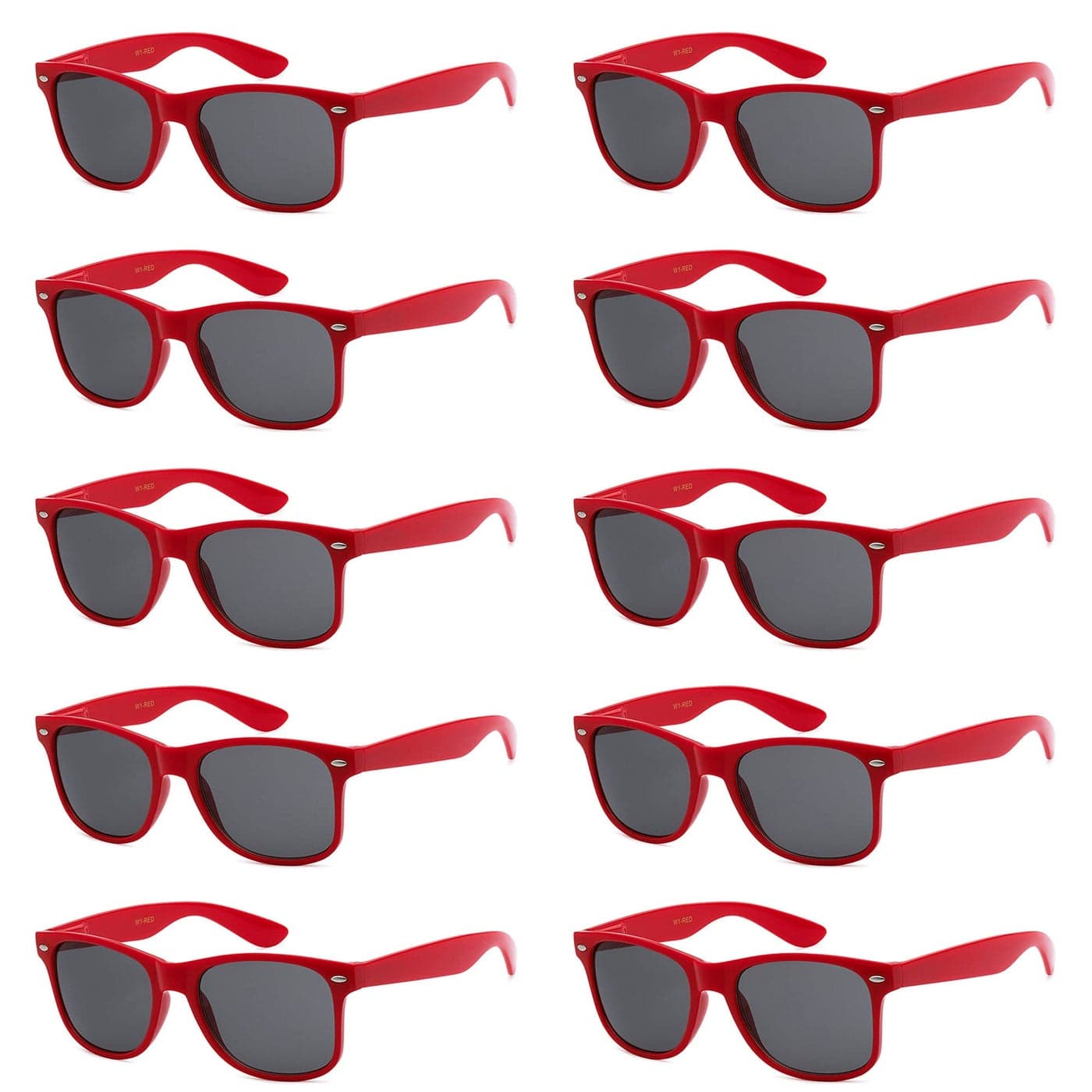 Got Shades Wholesale Bulk Unisex 80s Retro 100 UV Sunglasses for Adults 10 Pack wFlex Hinges