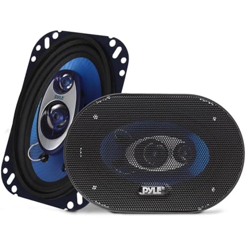 Pyle 4 x 6 Three Way Sound Speaker System Pro Mid Range Triaxial Loud Audio 240 Watt per Pair w 4 Ohm Impedance and 34 Piezo Tweeter for Car Component Stereo PL463BL