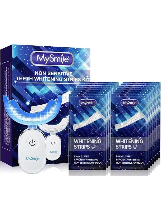 MySmile Teeth Whitening Kit, 28 Non-Sensitive Teeth Whitening Strips, Deluxe Teeth Whitener Dental Grade Tooth Whitening Strips for Home, Travel, 10 min Fast Result for Beautiful White Smile