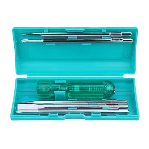 Taparia Model 802 Screwdriver Set | Neon Bulb Tester Included | Tip Sizes: 6.0x0.8mm, 3.5x0.5mm, Phillips 0, Square Poker, Phillips 1 | High-Grade Steel Blades with Comfortable Grip. DIY, Professional and Industrial use