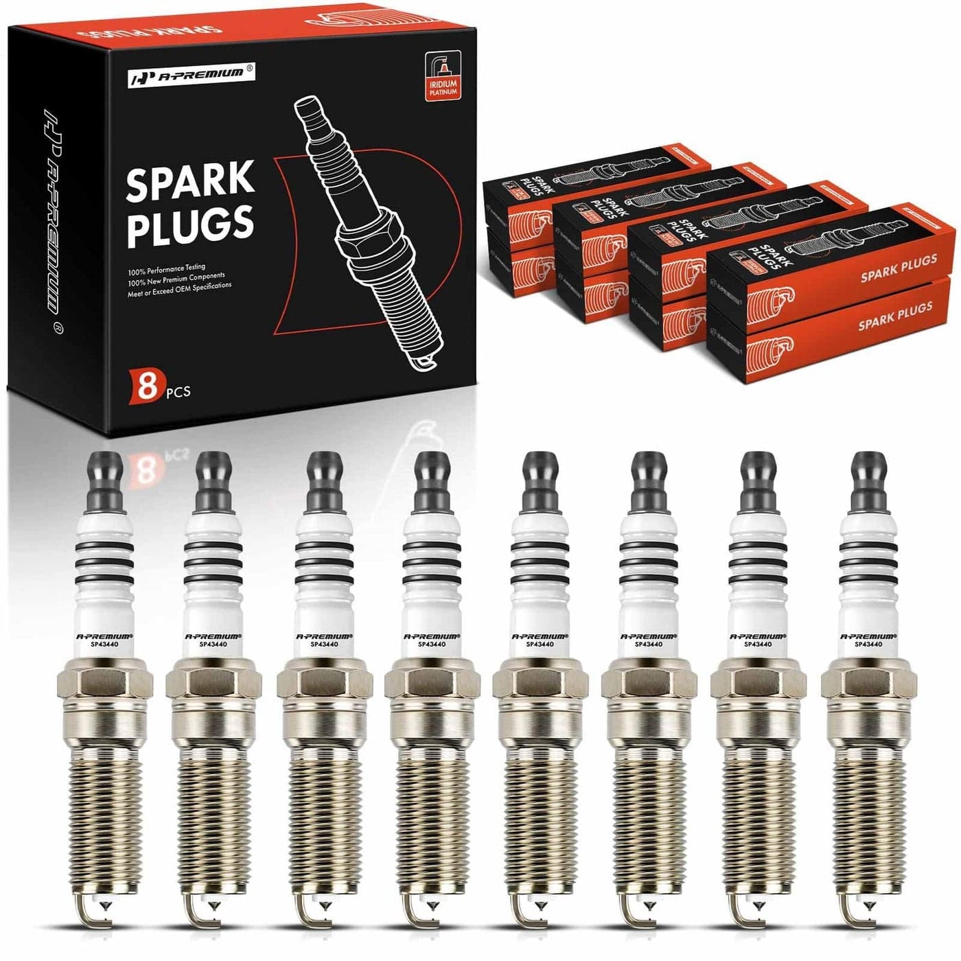 APremium Iridium Platinum Spark Plugs Compatible with Chevrolet Silverado 15002500HD3500HD Tahoe Camaro Suburban Corvette GMC Sierra Yukon Cadillac Escalade Escalade ESV Pack of 8