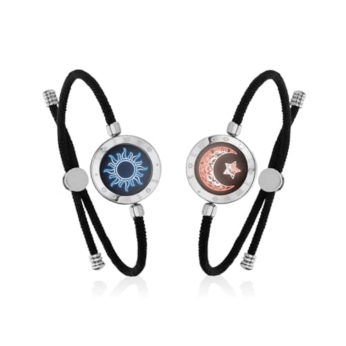TOTWOO Long Distance Touch Bracelets for Couples, Vibration & Light up for Love Couples Bracelets | Long Distance Relationship Gifts for Girlfriend Bluetooth Pairing Jewelry