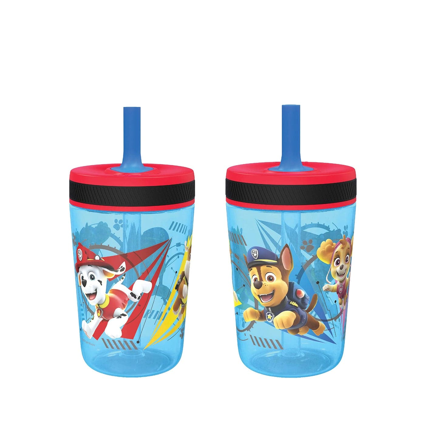 Zak Designs Kelso Tumbler 15 oz Set Paw Patrol Chase Marshall 2pc Set Toddlers Cups LeakProof ScrewOn Lid with Straw Made of Durable Plastic and Silicone Perfect Cup for Kids