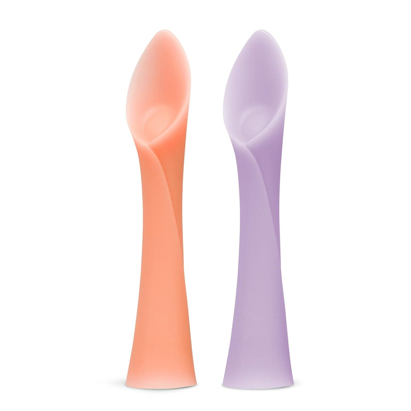 Olababy 100 Silicone SoftTip Training Spoon for Baby Led Weaning 2pack CoralLilac