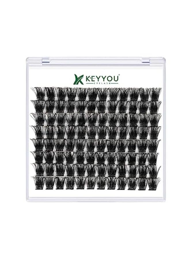 Lash Clusters96 Pcs Cluster Lashes D Curl 14mm DIY Lash Extensions Eyelash ClustersKEYYOU Volume Wispy Individual Lashes SoftComfortable Easy DIY at HomeY05D14mm