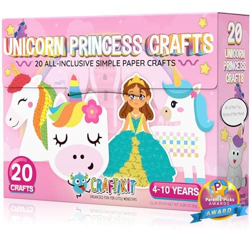 Craftikit 20 AwardWinning Princess Unicorn Crafts for Kids Ages 310 Years AllInclusive Toddler Arts and Craft Kits for Kids Fun Toddler Craft Box for Girls in Preschool