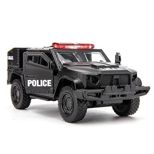 BDTCTK 136 Scale JLTV Armored Car Police Car Model Zinc Alloy DieCast Pull Back Vehicles Kid Toys for Boy Girl Gift Black