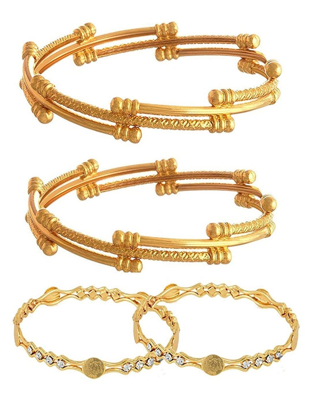 YouBella Fashion Jewellery Traditional Combo of Gold Plated Bracelet Bangles Set for Girls and Women (2.4)