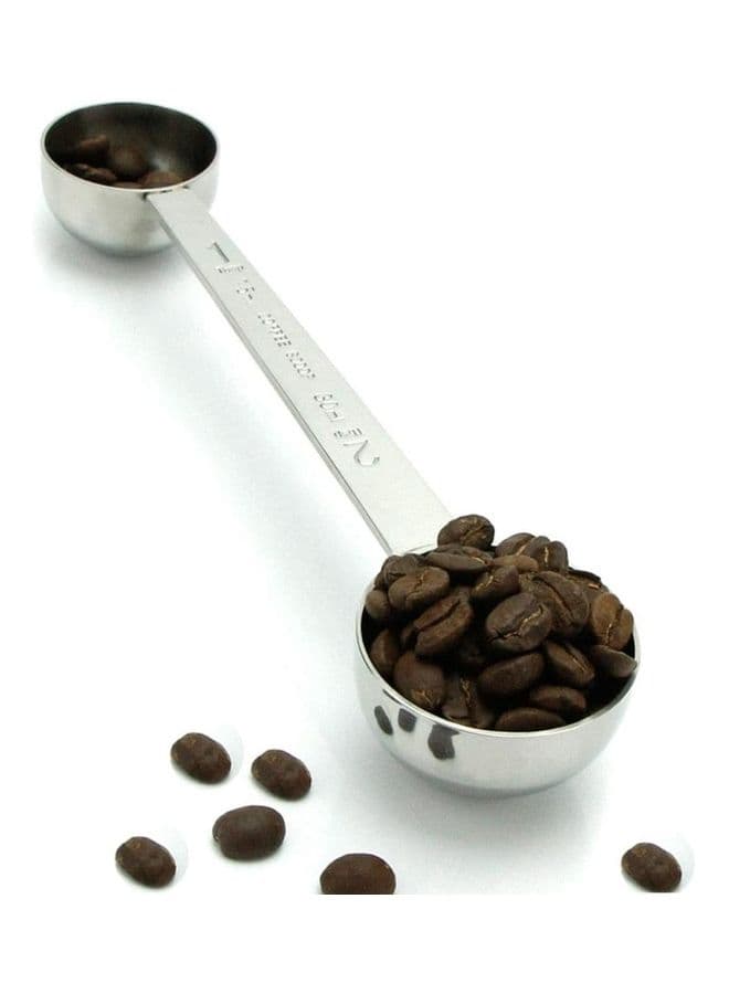 2-In-1 Stainless Steel Coffee Scoop Spoon Silver