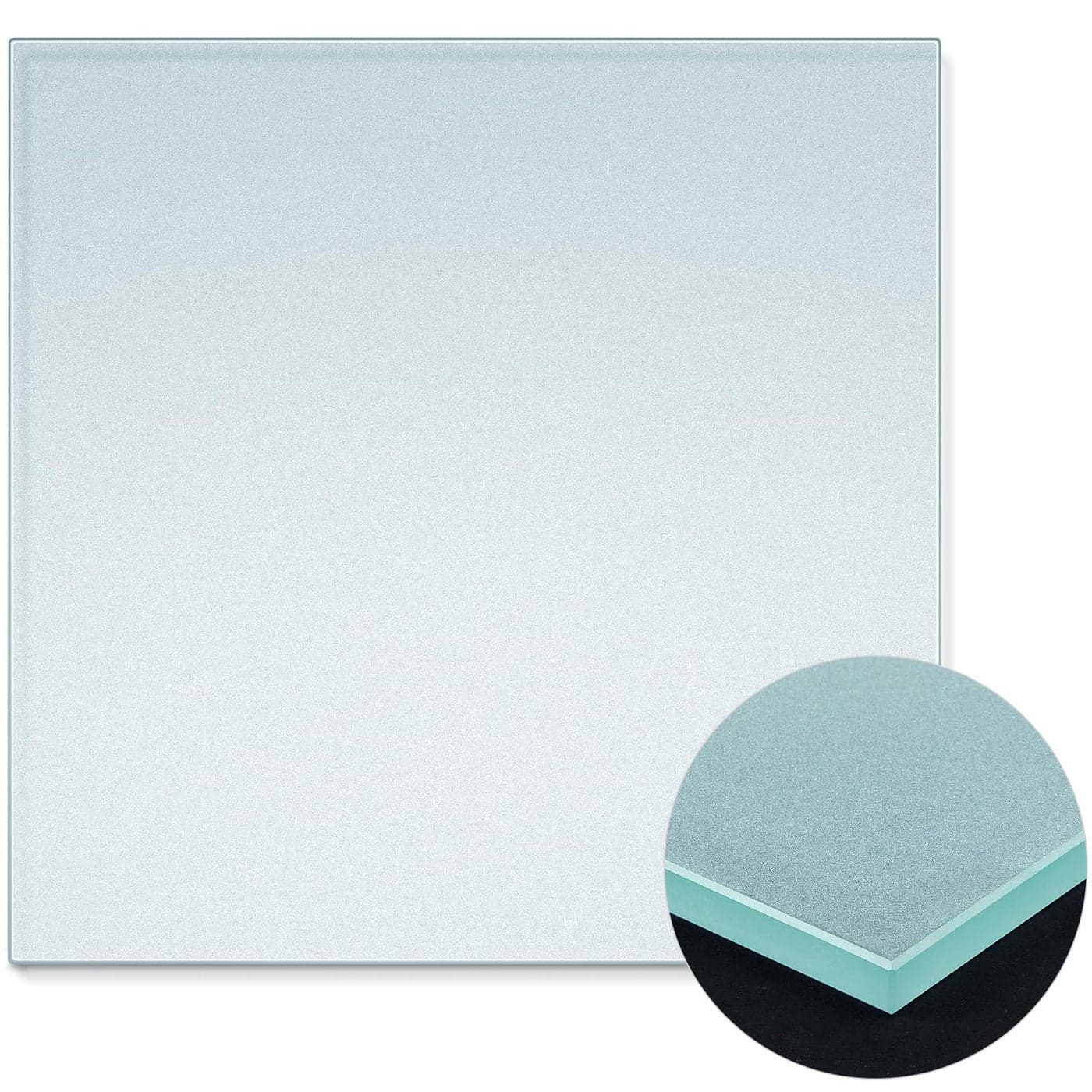 Nuanchu 1 Pcs 12 x 12 x 03 Inch Tempered Frosted Glass Paint Muller Slab Mineral Pigment Grinding Plate for DIY Oil Painting Watercolor Oil Acrylic Painting