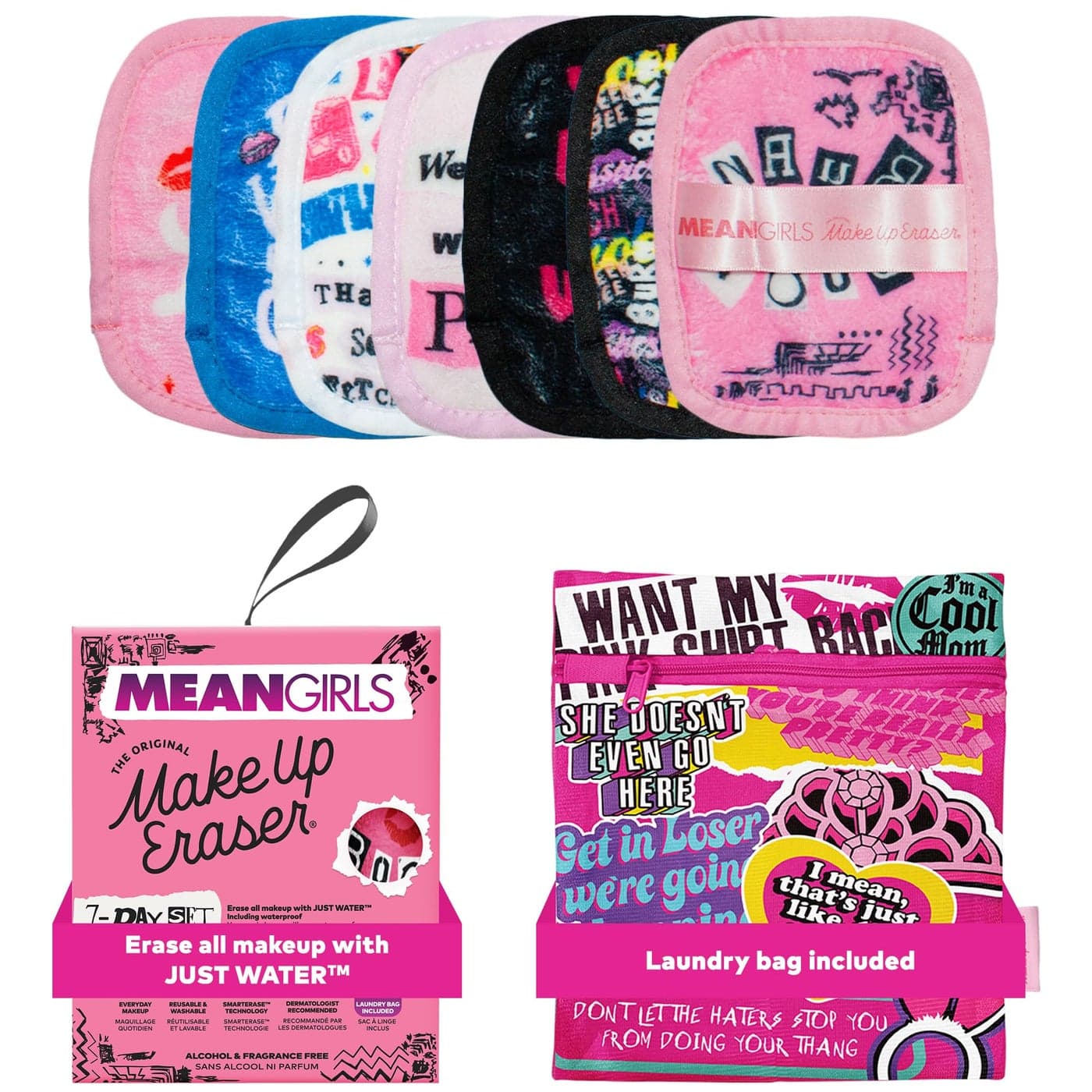 The Original MakeUp Eraser 7Day Set Erase All Makeup With Just Water Including Waterproof Mascara Eyeliner Foundation Lipstick Sunscreen and More Mean Girls 7ct
