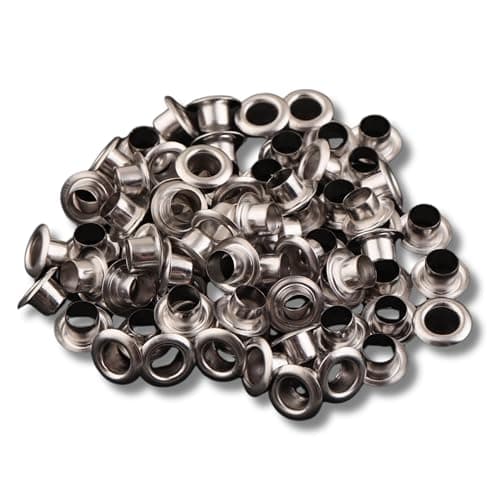Zenith Silver Metal Eyelet for Grommet Hole Rivets (Silver, 250 Piece) Sets Round Eyelets Grommets for Belts Cloths and Other Craft