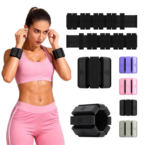 Sonkoloro Adjustable Wrist Weights for Women Men, Leg Weights for Women 0.75lb-1lb-1.3lb Each for Walking, Yoga, Dance, Barre, Gym (Black, 2.2 lb (2pcs))