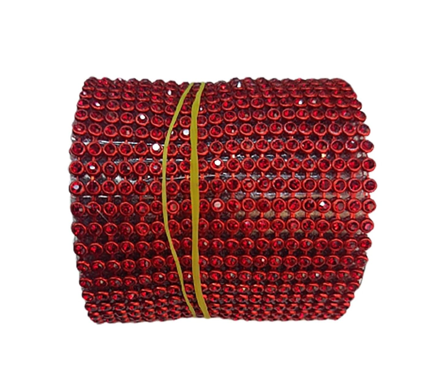 BestUBuy Round Rhinestone Ribbon Wrap Roll for Party DcorArts and Crafts20 Line Aari Trim Lace Borders Craft Material for Dresses SareeStone Blouses Making_125 Mtrs_Red