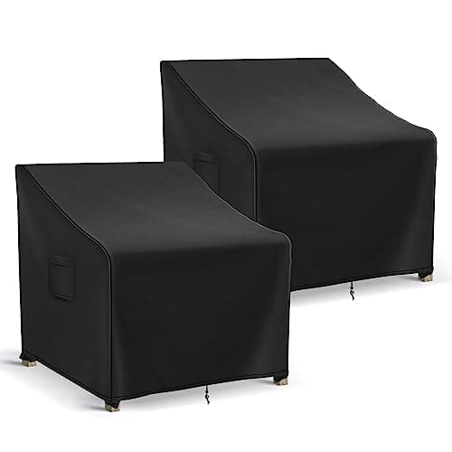 Richwon Patio Furniture Covers Waterproof for Chairs Lawn Outdoor Chair Covers 2 Pack Patio Chair Covers for Outdoor Furniture Fits up to 36W x 37D x 36H inches Black
