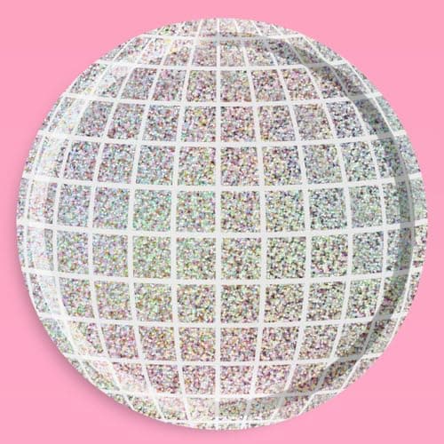 xo Fetti Holographic Disco Ball Paper Plates 25 pk 9 Bachelorette Party Decorations Last Disco Space Cowboy Birthday Party Groovy Baby Shower New Years Eve Supplies 70s Bday Party