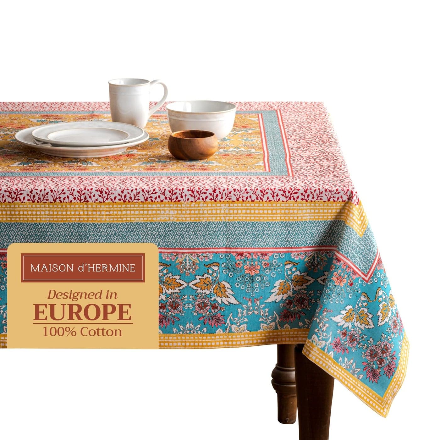 Maison dHermine Table Cloth Square Table 100 Cotton 54 x 54 Inches Tablecloth Reusable Decorative Everyday Use for Dining Room Farmhouse Home Party Festive Wedding Spring Summer Marquise