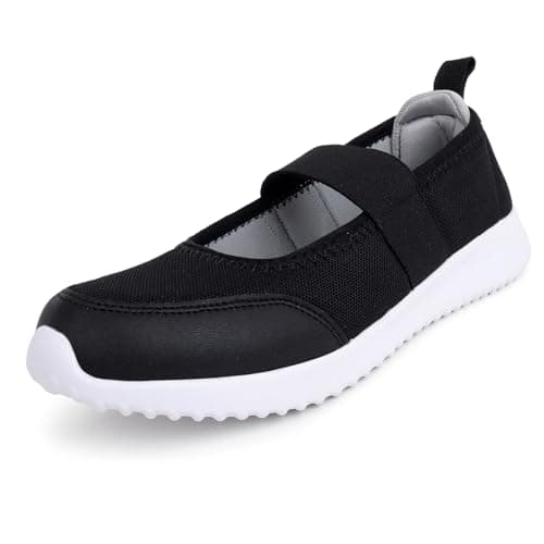 TRASE Ballet Flats for Women | Stylish Slip On Bellies with Soft Memory Foam Insole | Comfortable Footwear for Office & Casual Use (Black, 7 UK)
